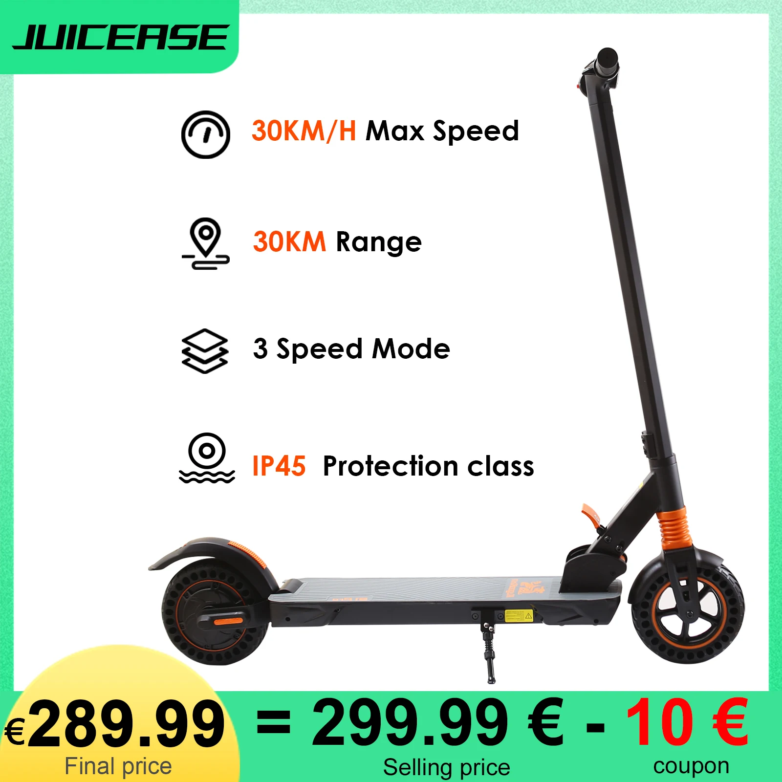 Juicease S1 Pro Electrice Scooter 350W Scooter Elettrico 30 Km/H Adoult Auto Elettrica 8Inc Pneumatici Pieghevoli E-Scooter Impermeabili