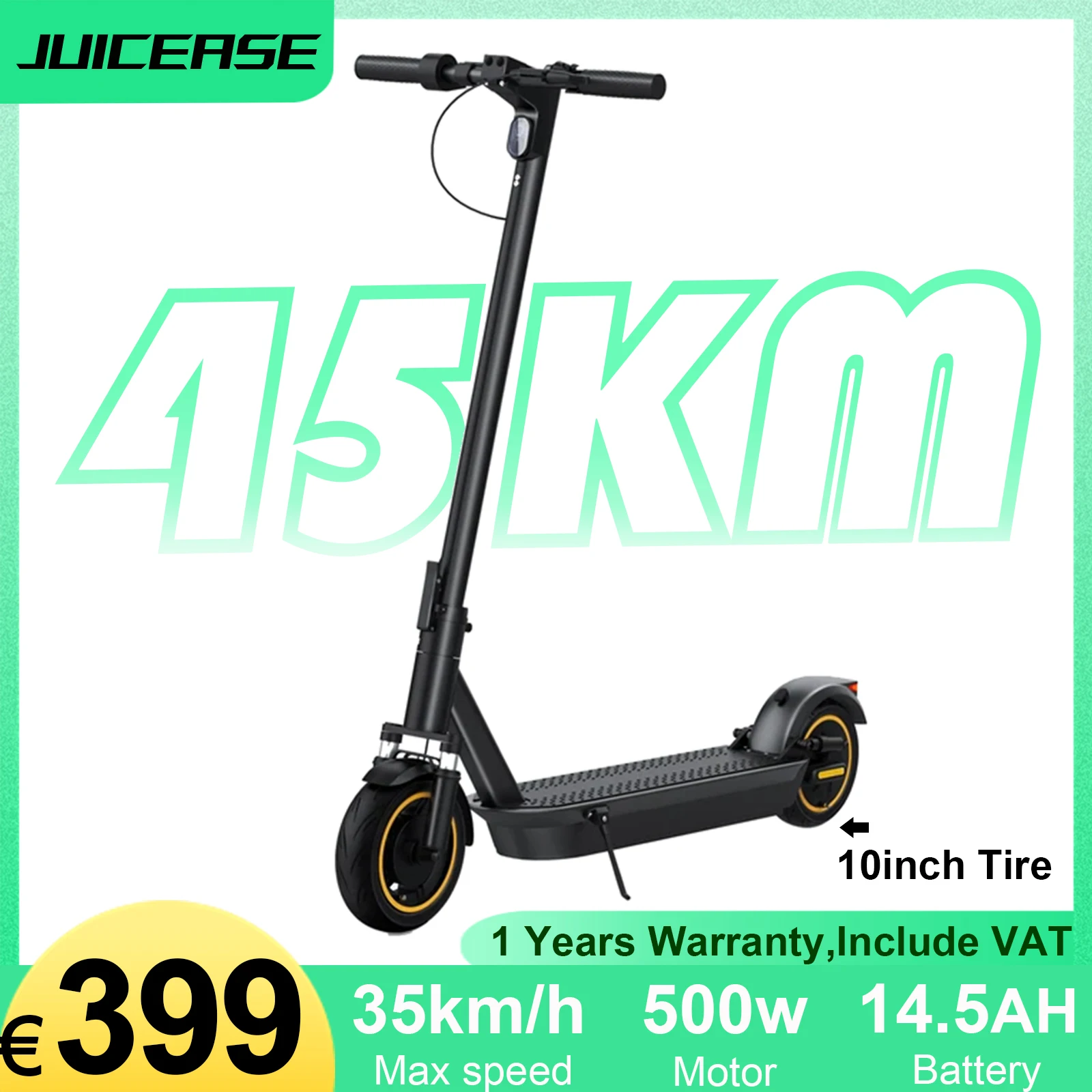 Juicease Esmax 500W/1000W Scooter Elettrico Velocità Massima 35 Km/H E-Scooter Adulti 45Km Gamma Pieghevole Mobilità Scooter Elettrici