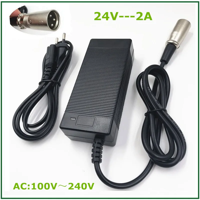 Caricabatteria Per Scooter 24V 2A Per Sedia Elettrica Jazz, Mobilità Hoveround Pride, Schwinn S150 S300 S350 S400 S500 S650,Ezip 400 500