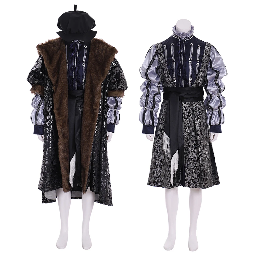 Tudor Royal Court Noble Costume King Henry Cosplay Vintage Medievale Regency Uniforme Abiti Halloween Carnival Party Outfits