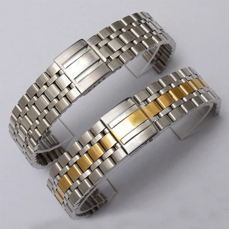 Cinturino In Acciaio Inossidabile Lucido Calssical 20 14Mm Per Tudor 15833 50133 Bracciale Da Polso In Oro Argentato Chiusura Pieghevole Logo On