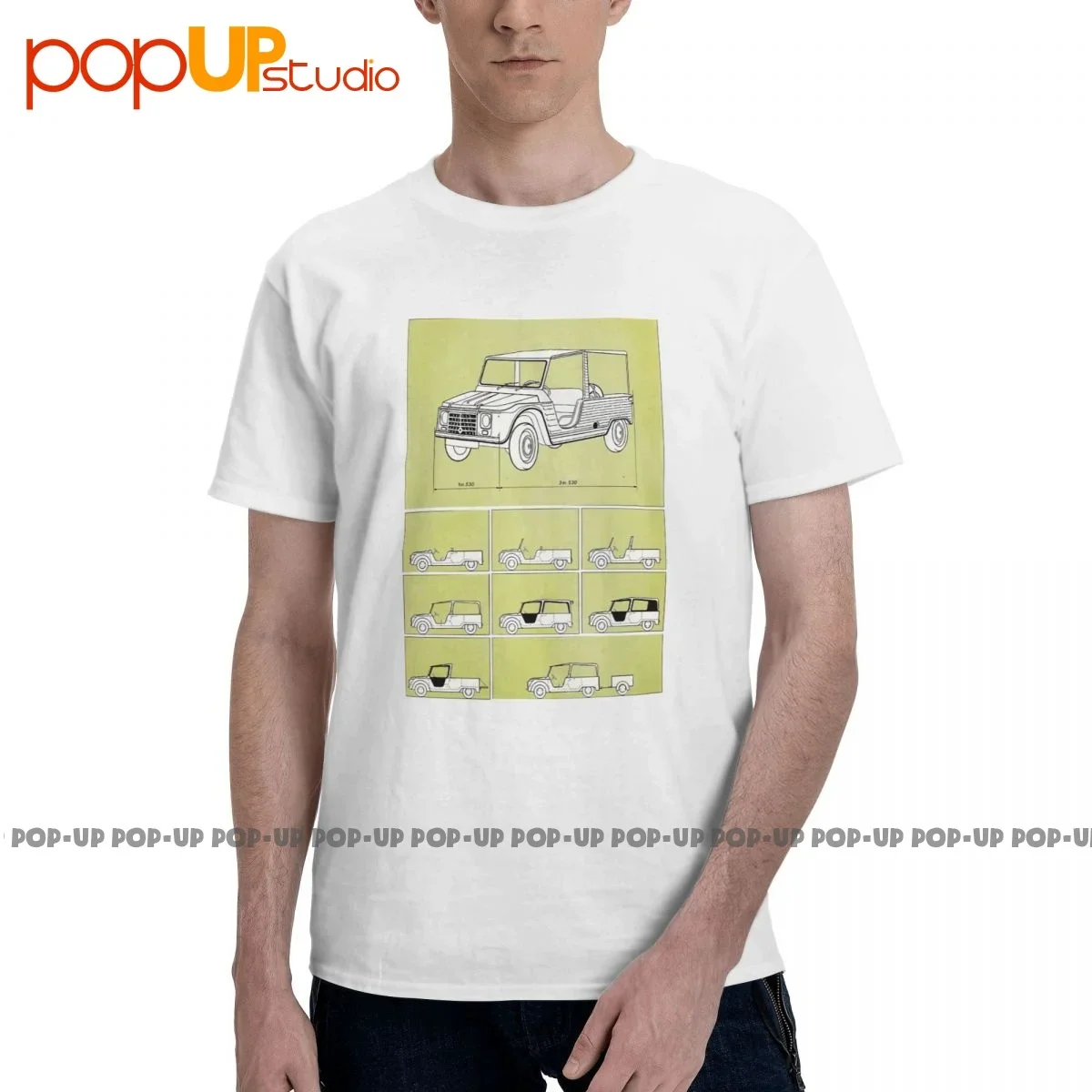Pop Tributo Citroen Mehari Auto Mito Anni 70-2-Mehari T-Shirt Tee Premium Shirt Confortevole