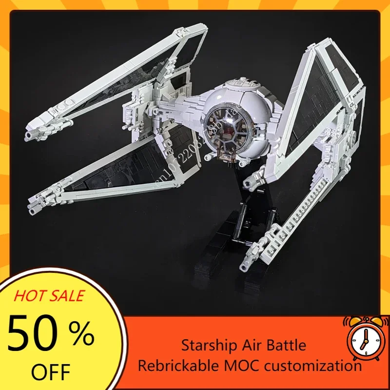 1018Pcs Moc Space Battle Series Tie Interceptor - Minifig Scale Model Building Blocks Tecnologia Mattoni Assemblaggio Fai Da Te Giocattoli Regali