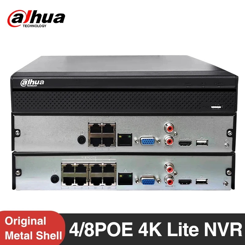 Dahua Originale Nvr2104Hs-P-S3 Nvr2108Hs-8P-S3 Aggiornamento Nvr2108Hs-8P-4Ks2 4Ch 8Ch Poe 1U Nvr 4K Registratore 1Hdd Cctv Sistema Di Sicurezza