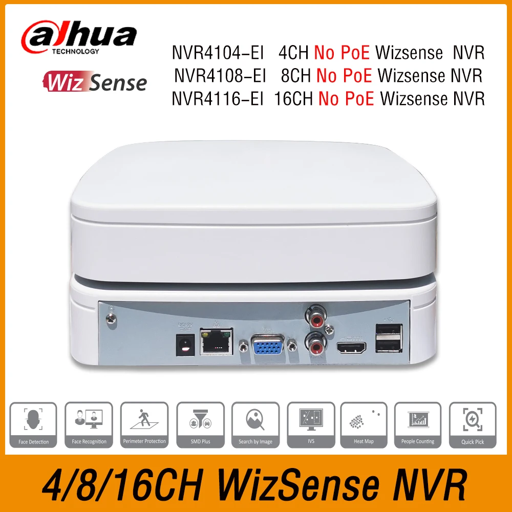 Dahua Nvr4104-Ei Nvr4108-Ei Nvr4116-Ei Aggiornamento Nvr4104/08/16-4 Ks2/L 4Ch 8Ch 16Ch Smart 1U 1Hdd Wizsense Videoregistratore Di Rete