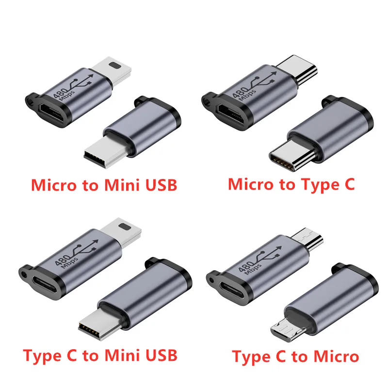 Tipo C Femmina A Micro Usb/Typec Femmina A Mini Usb/Micro Usb Femmina A Tipo C/Micro Usb Femmina A Adattatore Connettore Mini Usb