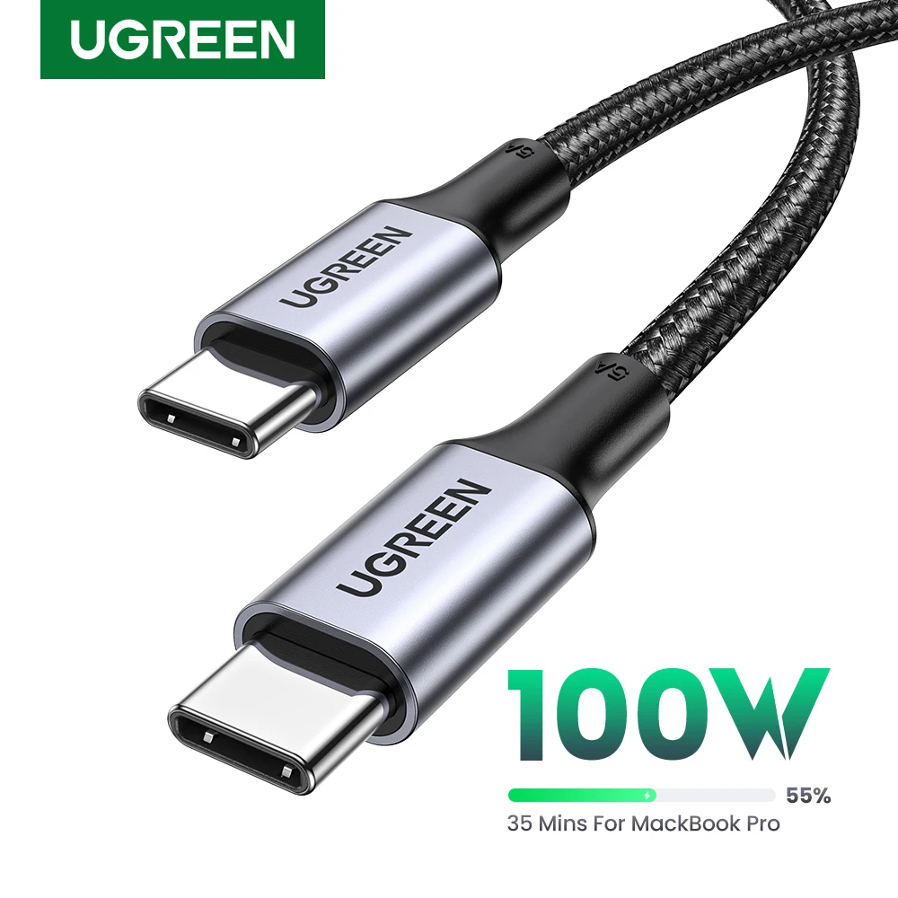 Cavo Di Ricarica Ugreen Da Usb C A Usb C Da 100W Per Iphone 15 Macbook Matebook Samsung S21 5A 100W Qc4.0 Caricabatterie Rapido Cavo Usb Di Tipo C