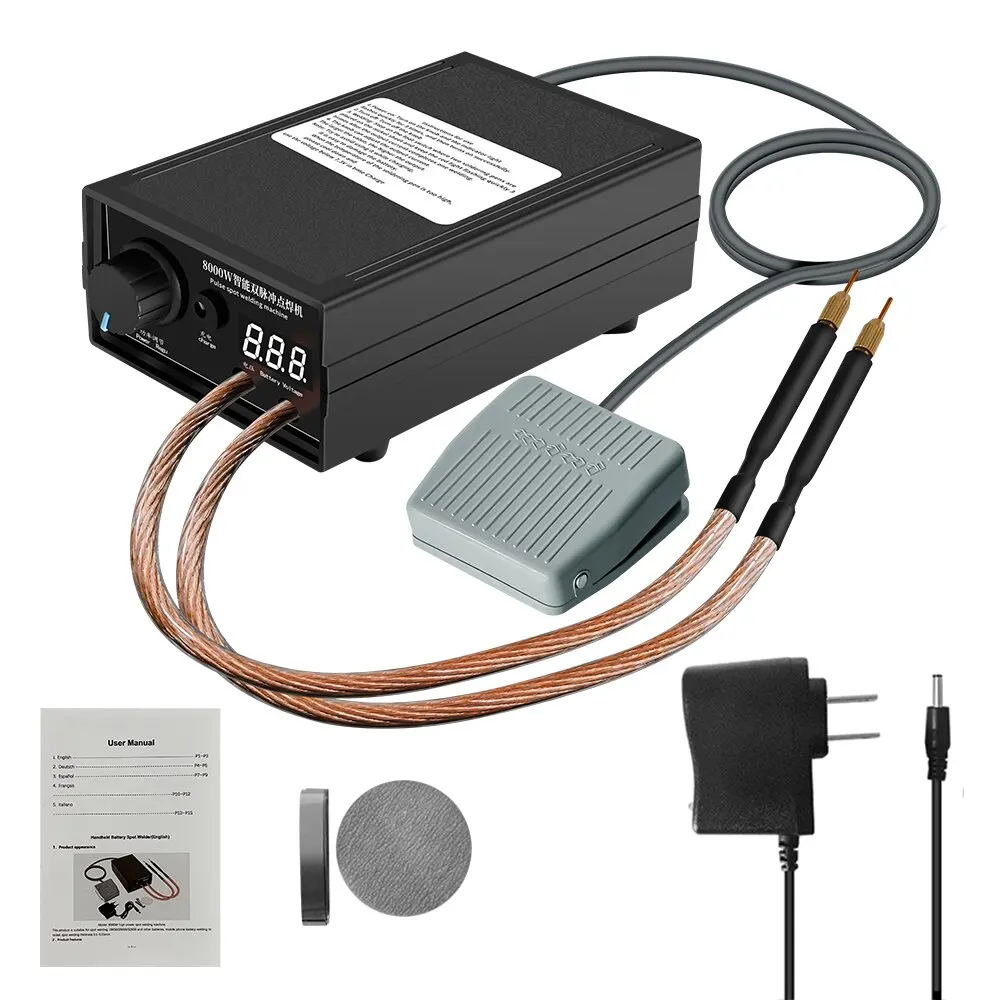 8000W Mini Spot Welder Kit Fai Da Te Automat 18650 Battery Pack Saldatura Penna Portatile Per Saldatrice A Punti Per Striscia Di Nichel Da 0.15Mm