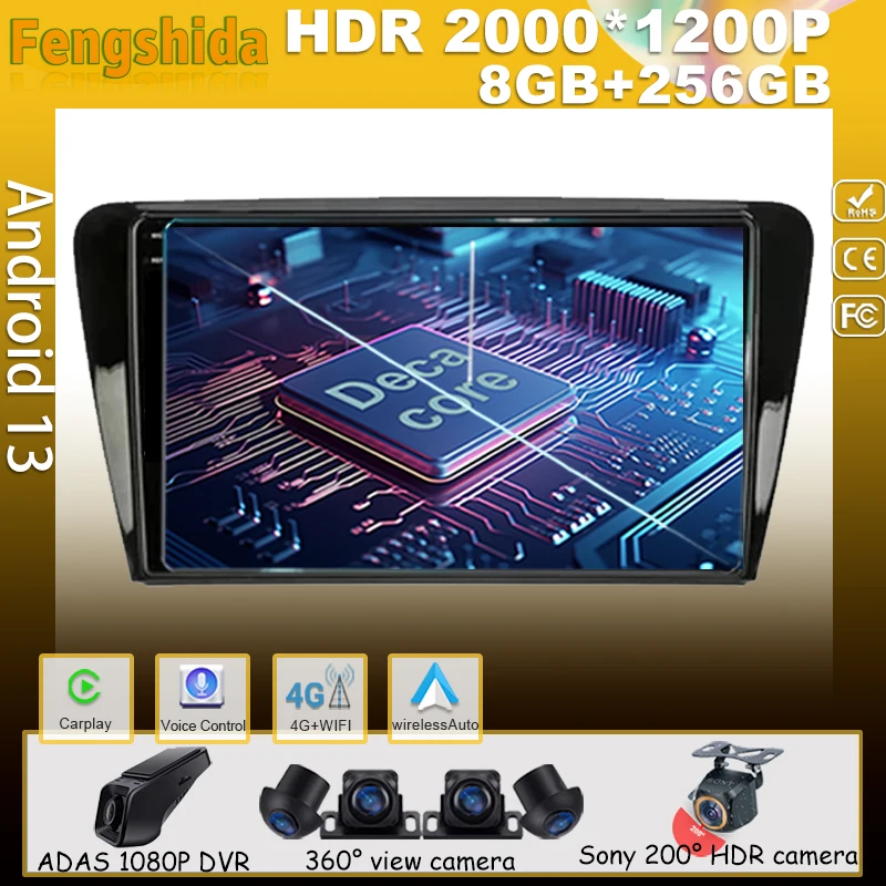 Auto Android Per Skoda Octavia 3 A7 2013 - 2018 Auto Radio Multimedia No 2Din Player Schermo Stereo Dvd Video Player Wifi Qled Bt