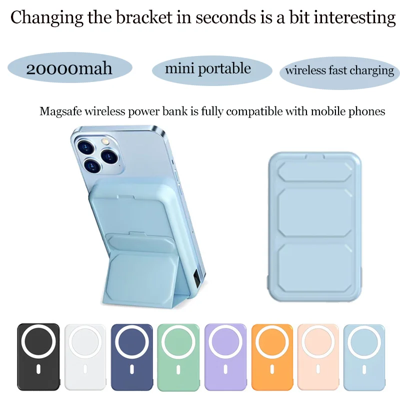 True Fast Charging New Magsafe Magnetic Power Bank Mini Power Bank Portatile 20000Mah Ricarica Wireless Con Supporto