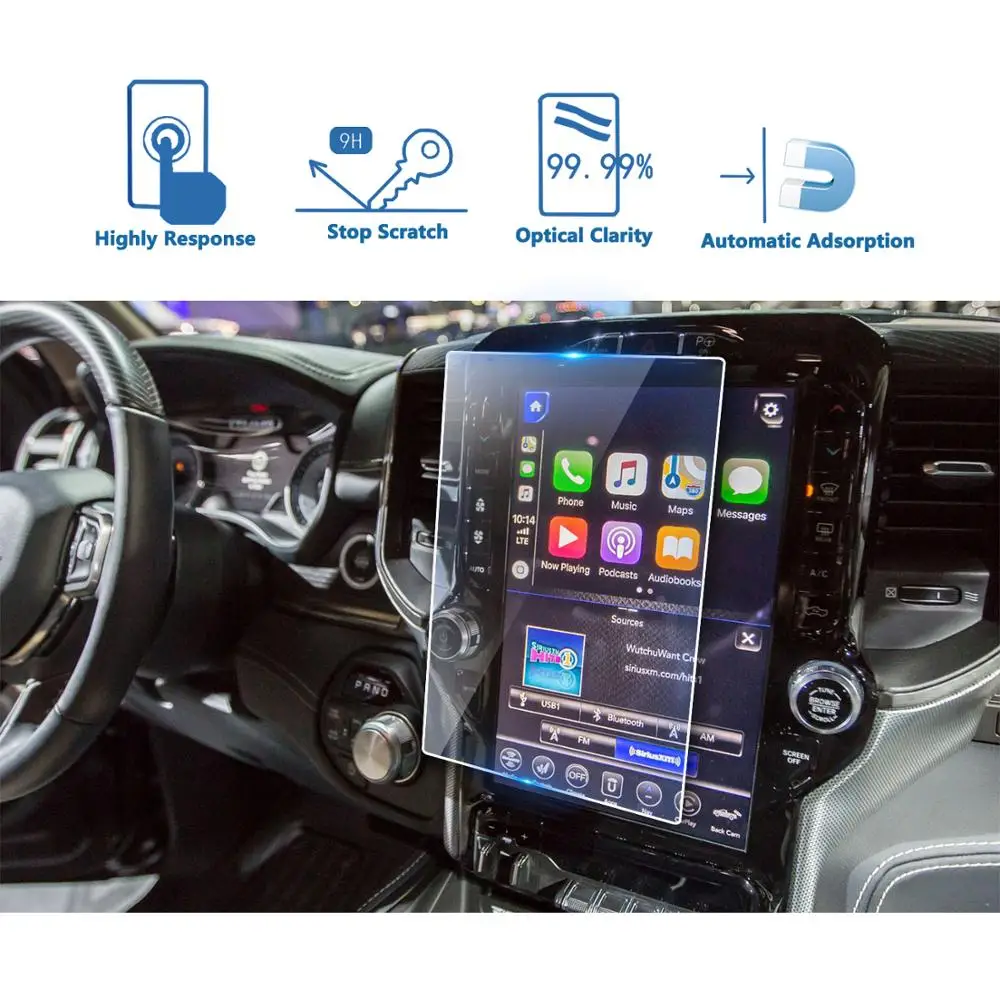 Lfotpp Per Ram 1500 2500 3500 Uconnect 2019-2021 Navigazione Auto Schermo Protettore In Vetro Temperato Accessori Ram 1500 Interni Auto.
