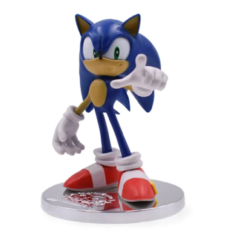 18Cm Anime Game Sonic 20Th Anniversary Pvc Action Figure Hedgehog Collection Model Doll Toy Regalo Di Compleanno Per Bambini