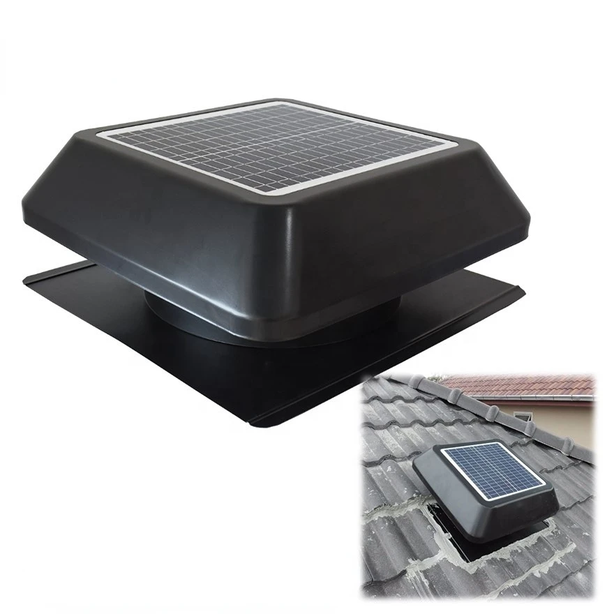 Tunnel Sul Tetto Green Air Vent 14 ''Solar Powered Soffitta Heat Extractor Circolatore D'Aria Ventilatore Da Soffitto Dc Ad Alta Velocità Ventilatore 
