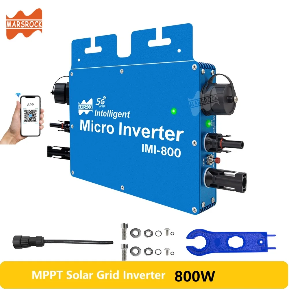 Con Micro Convertitore Wifi Mppt 800W Ip65 Integrato Pv 20-50Vdc 110 O 220Vac Micro Inverter Solare Su Rete, Colori Disponibili