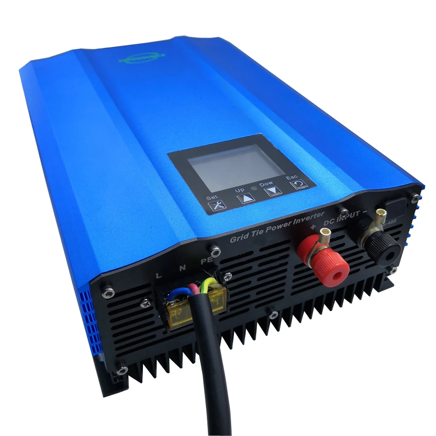Micro Inverter Grid Tie Ad Alta Efficienza Da 1200W Con Lcd Colorato Pv On Grid Tie Inverter 1000W Scarica Batteria Regolabile