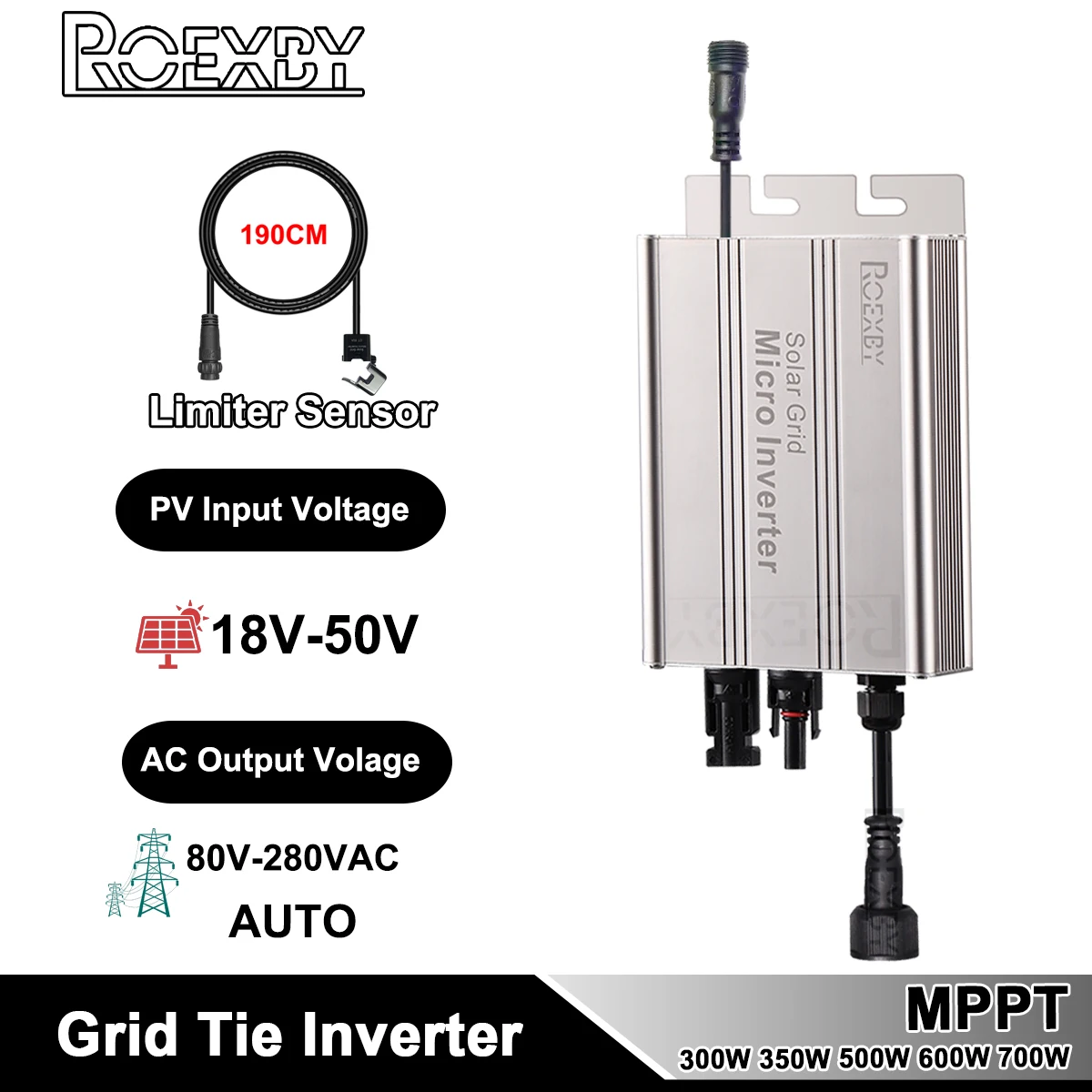 Micro Solar Grid Tie Inverter Mppt Solar Smart Microinverter Dc 18-50V Ac 120V 240V Sensore Limitatore Inverter Per Elettrodomestici