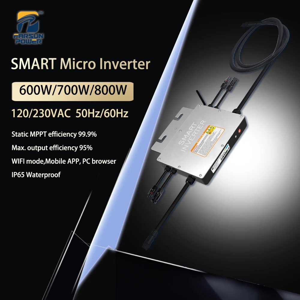Da Dc20-60V A Ac120V-230V Auto. 600W/700W/800W/1000W Smart Inversor Solar App Monitor Wifi Grid Tie Micro Inverter