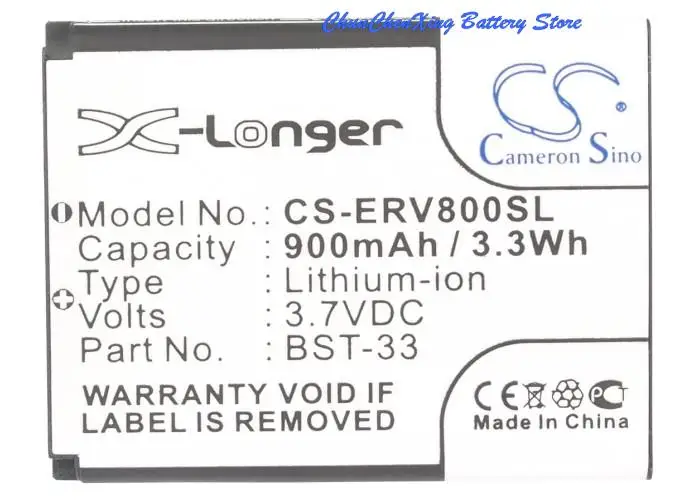 Cameron Sino 900Mah Di Alta Qualità Batteria Bst-33 Per Sony Ericsson C702, C901 Greenheart, C903, F305, G502, G700, Per Vodafone Seba01