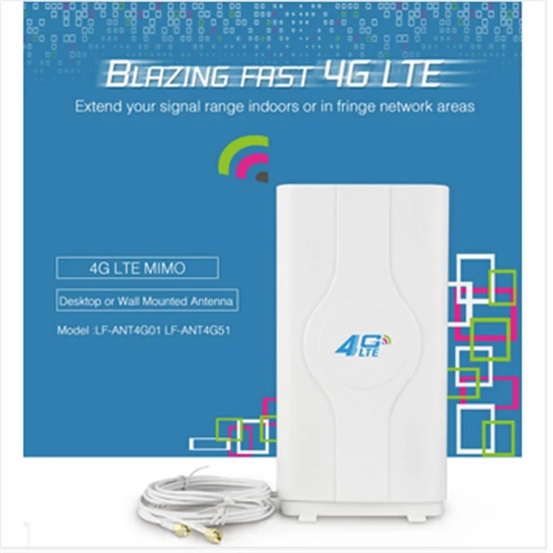 Antenna 4G Lte Amplificatore Booster Segnale Guadagno Hign Con Doppia Interfaccia Ts9/Crc9/Sma-Maschio Per Huawei/Zte/Vodafone