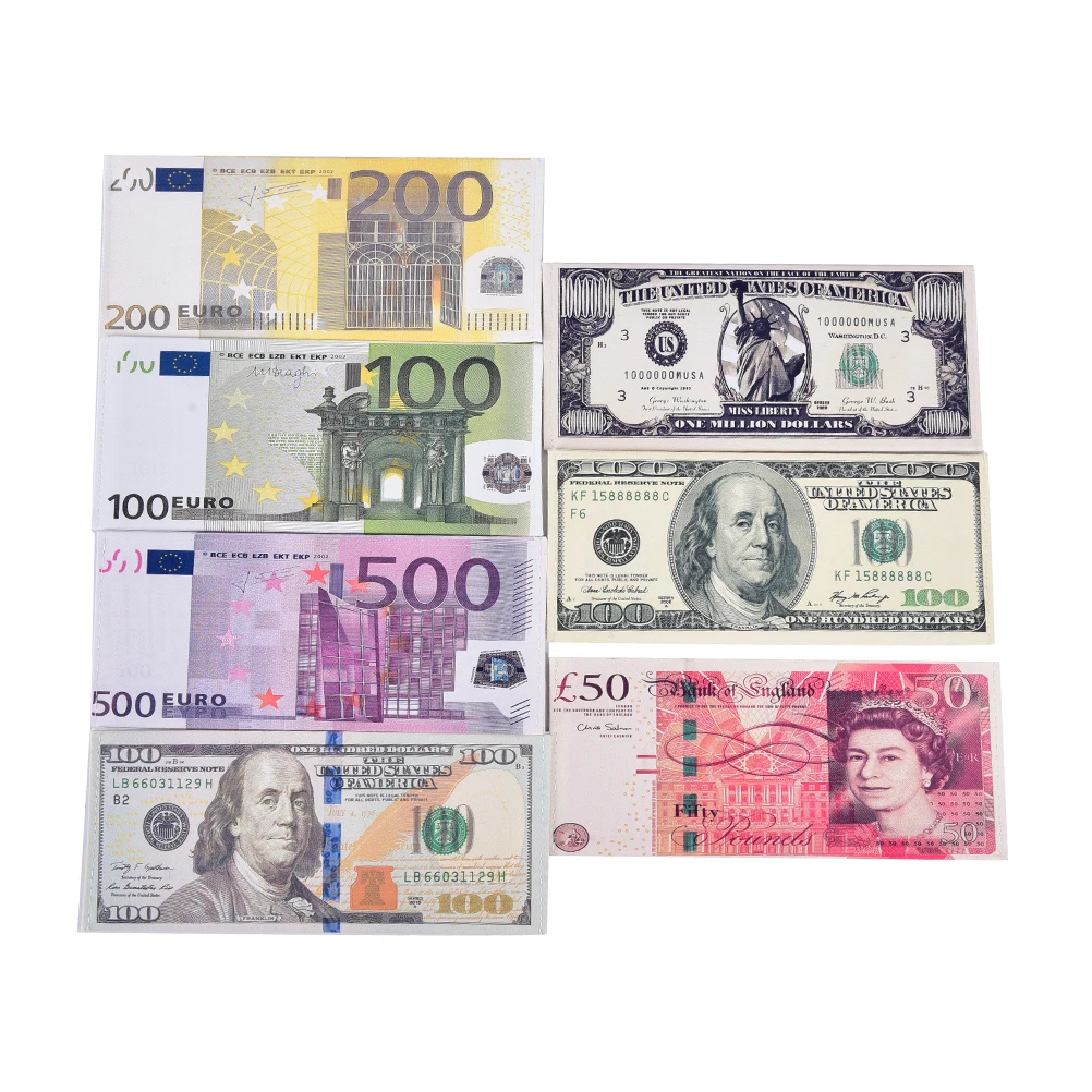 1Pc Chic Unisex Da Uomo Da Donna Con Note Di Valuta Modello Libbre Dollaro Euro Portafoglio Portafoglio 200*85*3Mm