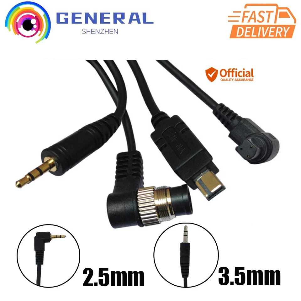 Ls-2.5 2.5Mm Shutter Release Flash Trigger Cable Line Per Yongnuo Rf-603 Rw-221 Canon Nikon Sony Pentax Dslr Camera Ls-3.5 3.5Mm