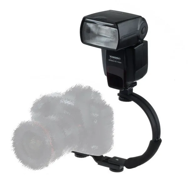 C-Shape Flash Staffa Per Canon Nikon Pentax Dslr Dv Video Luce