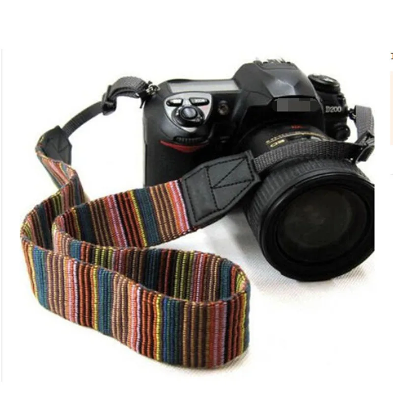 Lc005 Universal Color Stripes Soft Red Camera Neck Straps Tracolla Belt Grip Per Nikon Canon Panasonic Sony Pentax Dslr