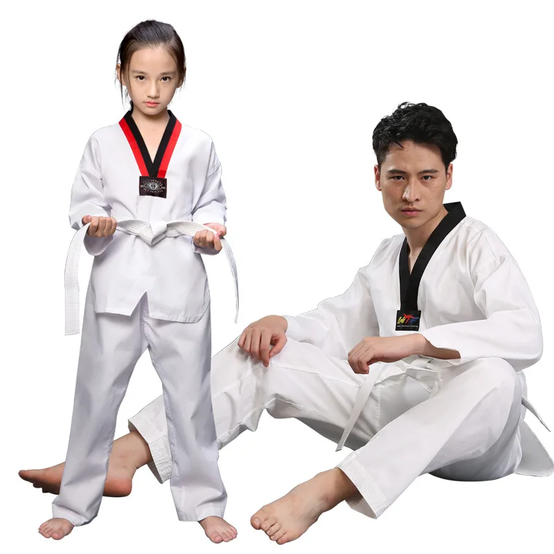 Bambini Taekwondo Dobok Robe Karate Uniform Kids Boy Girl Judo Mooto Wushu Sanda Allenamento Allenamento Abbigliamento Uomo Fitness Pantaloni Da Pales