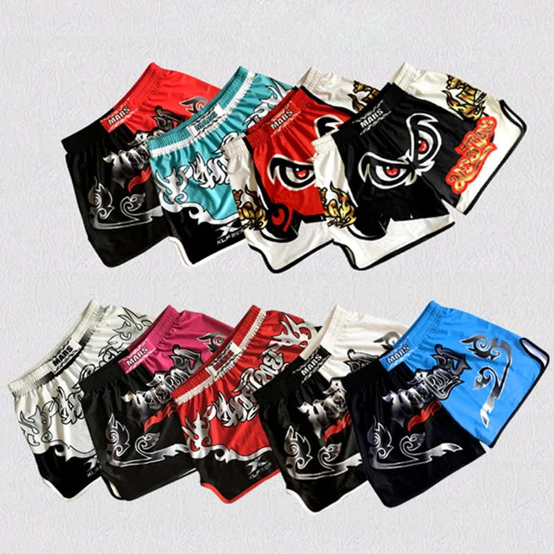 Pantaloncini Crossfit Mma Boxing Muay Thai Shorts Abbinamento Colore Stampato Wushu Sanda Rashguard Mma Sport Boxe Bauli Kickboxing