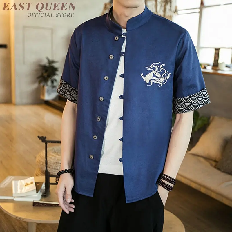 Abbigliamento Tradizionale Cinese Per Gli Uomini Di Sesso Maschile Cinese Mandarino Colletto Della Camicia Camicetta Wushu Kung Fu Vestito Cina Shirt 
