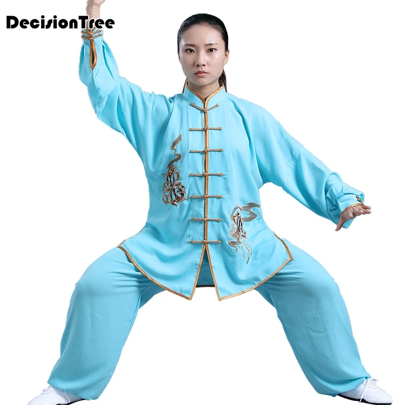 2023 Set Di Arti Marziali Uomo Donna Manica Lunga Wushu Uniforme Vestito Kungfu Wing Chun Set Tai Vestiti Wing Chun Suit Yoga Set