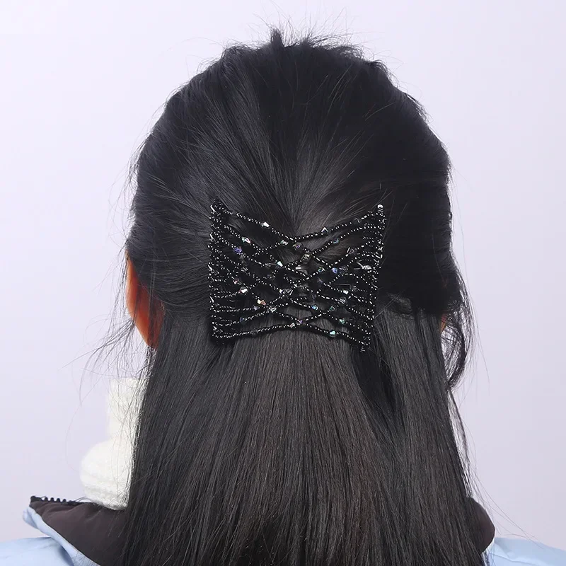 Magic Hair Comb Clip Donna Capelli Intrecciati Pettini Elastici Alti Per Capelli Professionale Double Magic Antiscivolo Styling Pettine Clip Forcine