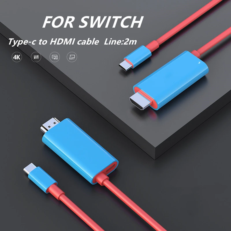 Cavo Compatibile Hdmi 4K Per Switch/Oled Pc Tv Hd Projection Linea Di Ricarica Rapida Per Switch Phone Tablet