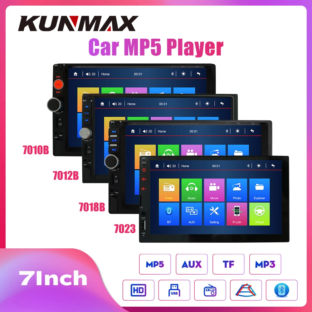 7010B 7012B 7018B 7023 7 "Touch Screen Autoradio Doppio Din Autoradio Lettore Mp3 Mp5 Con Bluetooth Fm/Usb/Aux
