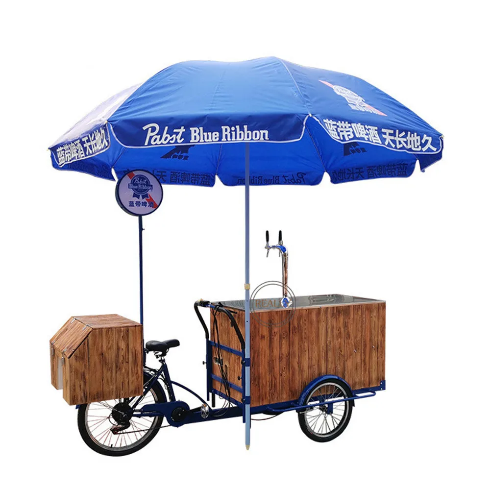 Bicicletta Elettrica Personalizzata Per Birra Con Batteria Snack Vending Cargo Trike 3 Ruote Birra Pub Bike Mobile Bar