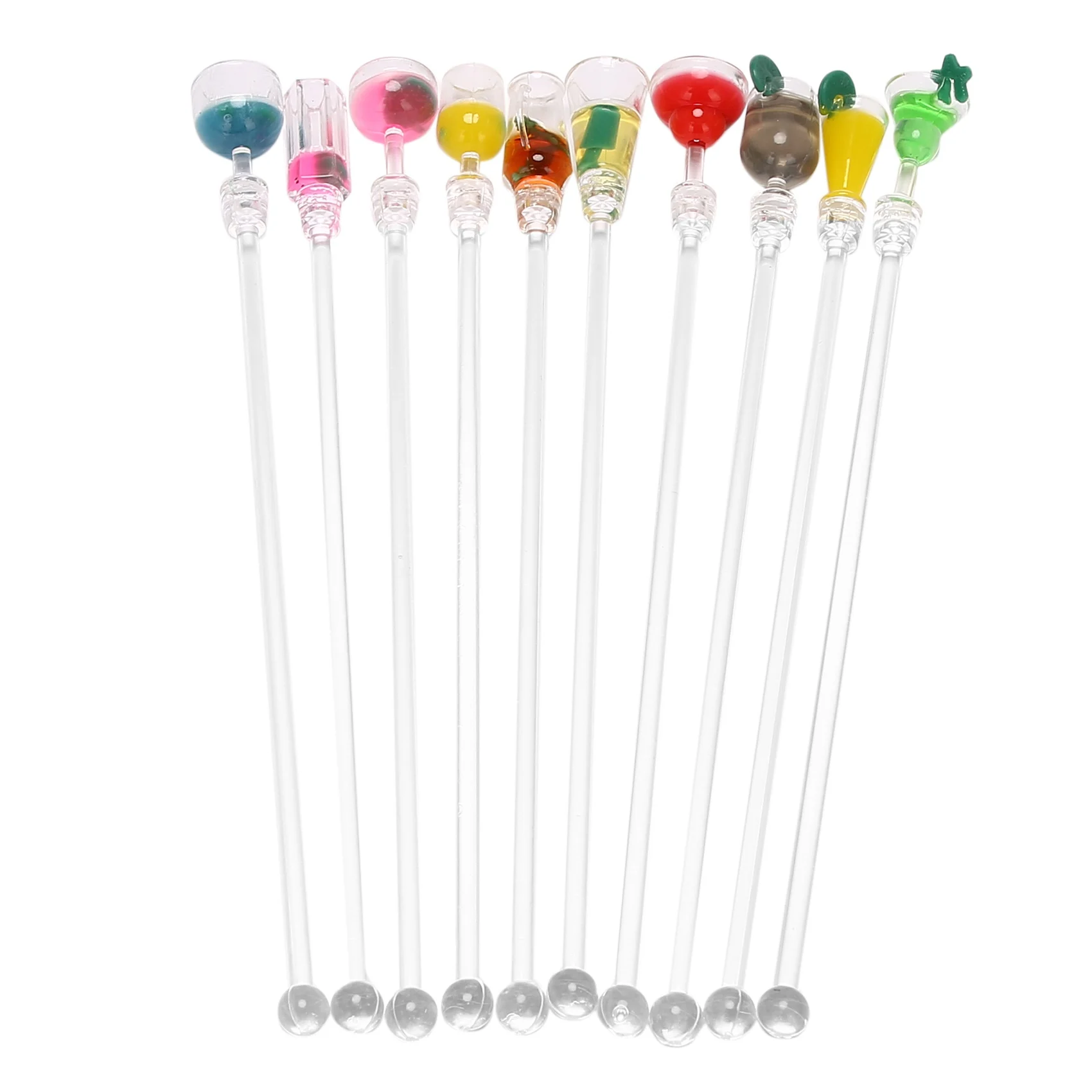 10 Pezzi Cocktail Shaker Drink Mixing Stick Set Acrilico Cocktail Mixer Blender Bar Forniture Swizzle Agitatore