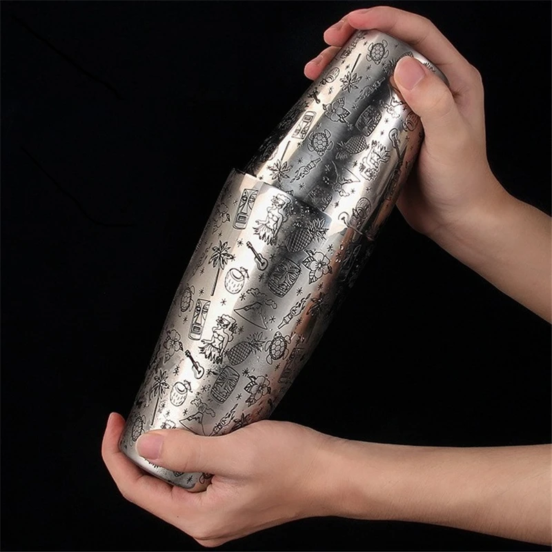 Boston Cocktail Shaker Con Motivo Inciso Bar Cocktail Shaker Tin Set Bar Tool
