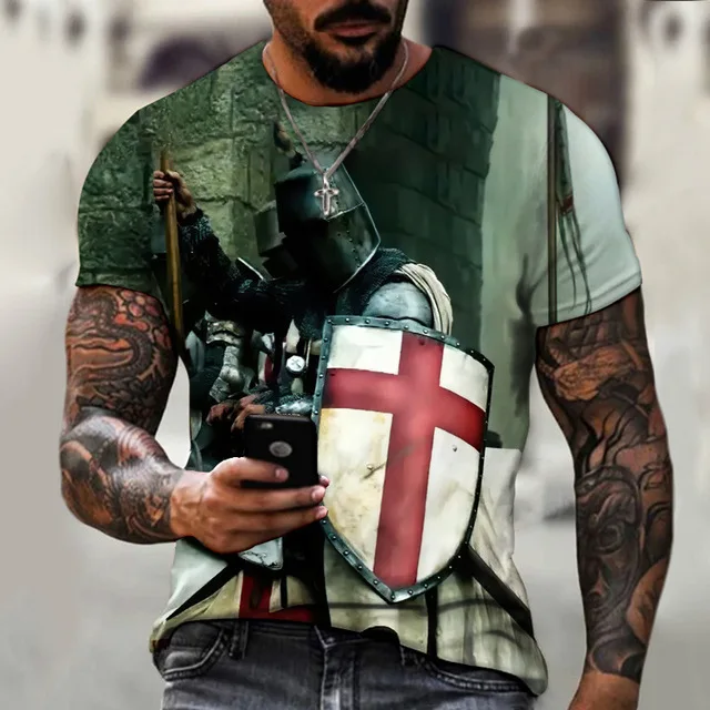 T-Shirt Moda Uomo 3D Imperial War Vintage 2023 Kingdom Knight Summer Ultra Muslim-Shirt2Xs-6Xlpersonality