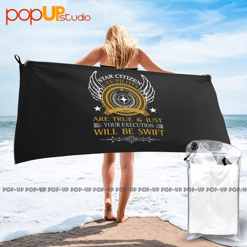 Star Citizen Uee Pilot Creed Quick Dry Towel Soft Custom No Fading Sports Towel