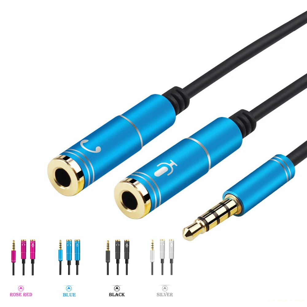 Cavo Splitter Audio Da 3.5Mm Per Computer Jack 3.5Mm 1 Maschio A 2 Femmina Mic Y Splitter Cavo Aux Adattatore Splitter Per Cuffie
