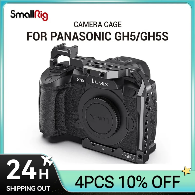 Gabbia Per Fotocamera Smallrig Dslr Gh5 Per Panasonic Gh5/Per Lumix Gh5S Con Supporto Per Scarpe Fredde 1/4 3/8 Fori Filettati E Binario Nato 2646