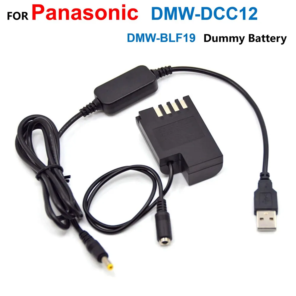 Dmw-Dcc12 Dc Accoppiatore Dmw-Blf19 Blf19E Dummy Battery + Power Charger Cavo Usb Per Lumix Dmc-Gh3 Dmc-Gh4 Dmc-Gh5 Dmc-Gh5S Gh3 Gh4
