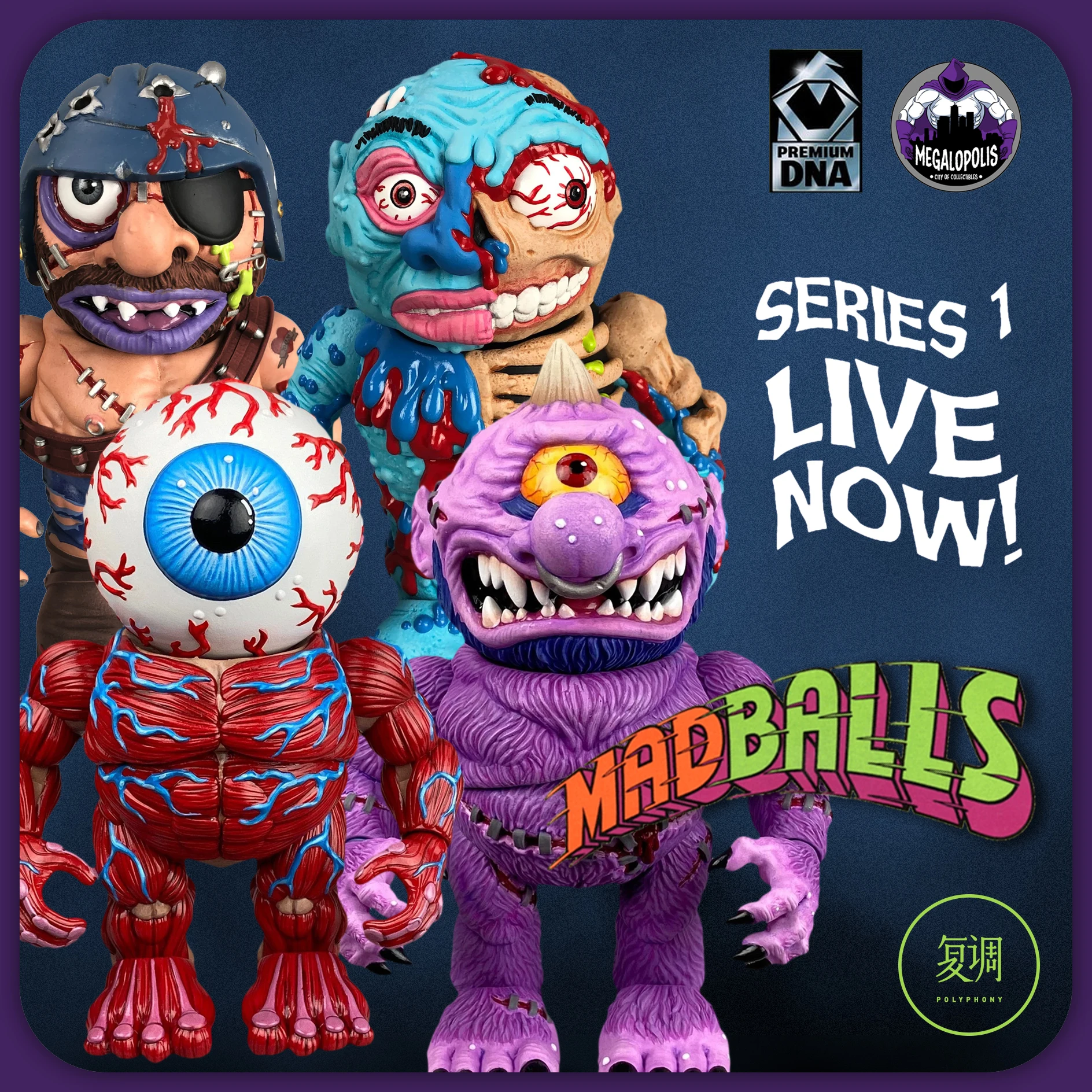 Us Madballs Series 1 Fashion Ornaments Megalopolis Premium Dna Action Figure Models