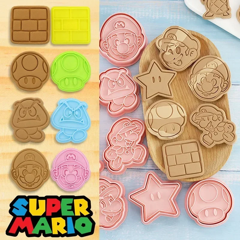 Super Mario Bros Cookie Cutter Stamp Anime Biscuit Press Mold Pasticceria Baking Accessori Per Torte Fai Da Te Cute Kids Party Kitchen Tools