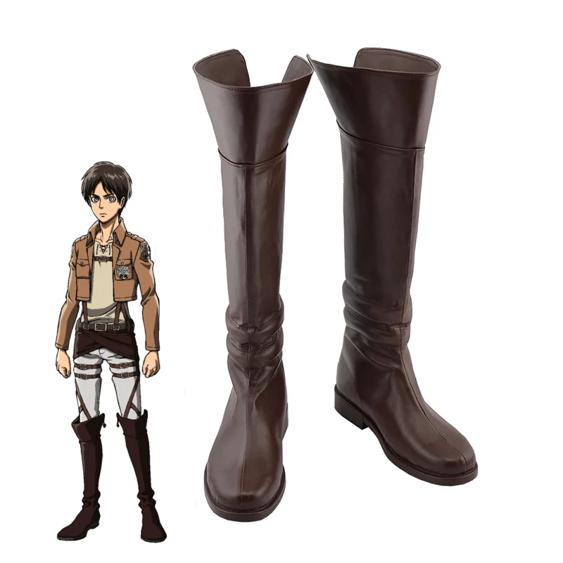 Attack On Titan Eren Jaeger Anime Cosplay Shoes Halloween Carnival Party Boots Accessori Per Costumi Custom Made For Women Men