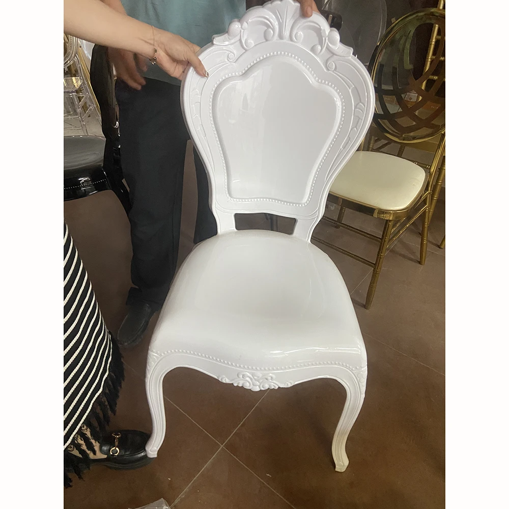 Ml-R18 Factory Outlet Sedia Da Sposa Tiffany Chivari In Plastica Impilabile In Resina Bianca