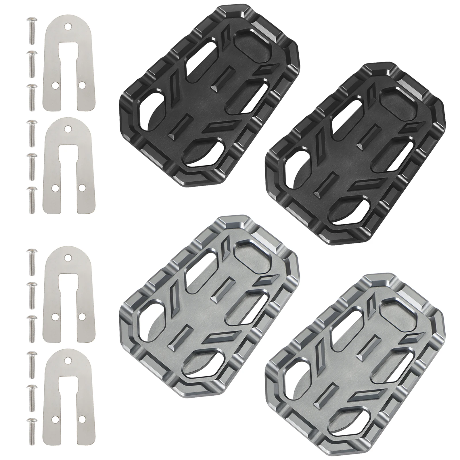 Artudatech Coppia Pedane Cnc Ingrandisci Pedane Pedale Adatto Per Tr Scrambler 1200 Tiger Silver