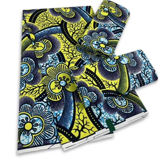 Tessuto Cerato Africano 6Yards Vera Cera Nigeriano Ankara Block Prints Tessuto Batik Cera Originale Pagne 100% Cotone Per Cucire