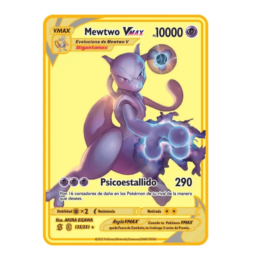 L'Ultimo Pokemon Cardsvmax Gx Gold Pocket Monster Card Spagnolo Iron Metal Gift Game Collection Card