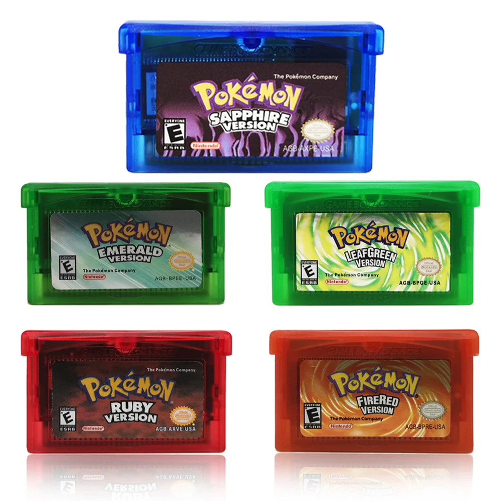 Cartuccia Per Videogiochi A 32 Bit Scheda Console Serie Pokemon Smeraldo/Zaffiro/Rubino/Foglia Verde/Rosso Fuoco Lingua Inglese Versione Usa